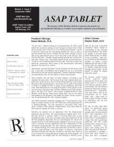 Volume 7, Issue 3 September 2006 ASAP Web Site