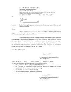 No. EDN-HE HE[removed]Voc.-Loose (17) Directorate of Higher Education Himachal Pradesh, Shimla. Phone No[removed], [removed],[removed], [removed]Ext. – 216, 316, Fax – [removed]