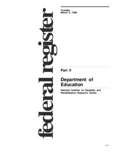 federal register  Tuesday March 3, 1998  Part II