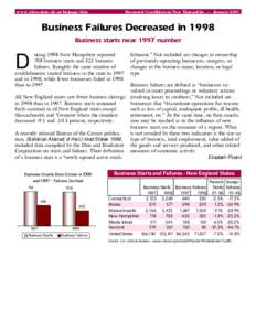 www.nhes.state.nh.us/lmipage.htm  Economic Conditions in New Hampshire — January 2001 Business Failures Decreased in 1998 Business starts near 1997 number