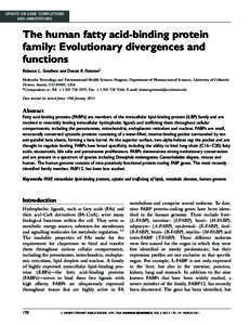 UPDATE ON GENE COMPLETIONS AND ANNOTATIONS The human fatty acid-binding protein family: Evolutionary divergences and functions
