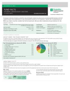 ON MARCH 27, 2014  FUND FACTS DESJARDINS CANADIAN EQUITY VALUE FUND (C-CLASS UNITS)