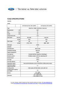 TECHNICAL SPECIFICATIONS  KUGA SPECIFICATIONS