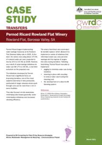 Winery / Alcohol / Premium Wine Brands / Barossa Valley / Rowland Flat /  South Australia / Pernod Ricard