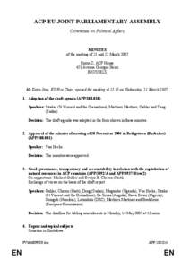 International trade / ACP–EU Joint Parliamentary Assembly / Michael Gahler / Miguel Angel Martínez Martínez / Americas / Hage Geingob / Saint Vincent and the Grenadines / International relations / International economics / African /  Caribbean and Pacific Group of States