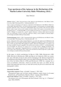 Araliaceae / Hydrocotyle / Peucedanum / Gentianaceae / Eryngium / Diederich Franz Leonhard von Schlechtendal / Apiaceae