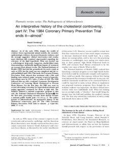 thematic review Thematic review series: The Pathogenesis of Atherosclerosis