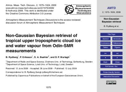 Atmos. Meas. Tech. Discuss., 2, 1575–1624, 2009 www.atmos-meas-tech-discuss.net/ © Author(sThis work is distributed under the Creative Commons Attribution 3.0 License.  Atmospheric