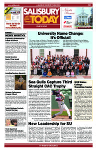 A SALISBURY UNIVERSITY PUBLICATION  FREE INF F OR OR