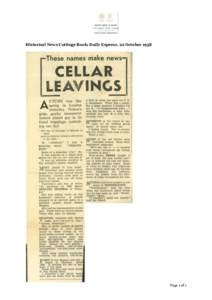 Historical News Cuttings Book: Daily Express, 22 OctoberPage 1 of 1 