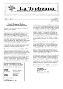 Volume 1, No.2  August 2002 ISSN[removed]Soirée Musicale at Glenfern