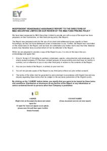 INDEPENDENT REASONABLE ASSURANCE REPORT TO THE DIRECTORS OF M&G SECURITIES LIMITED ON OUR REVIEW OF THE M&G FUND PRICING POLICY We have been requested by M&G Securities Limited to provide you with a copy of the report we