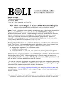 Microsoft Word[removed]12_BOLI_Release_-_BOLI-ODOT_Video.doc