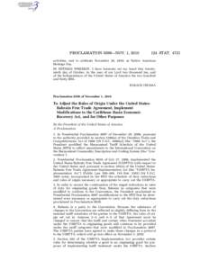 PROCLAMATION 8596—NOV. 1, [removed]STAT[removed]activities, and to celebrate November 26, 2010, as Native American Heritage Day.