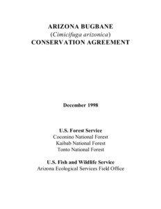 ARIZONA BUGBANE (Cimicifuga arizonica) CONSERVATION AGREEMENT