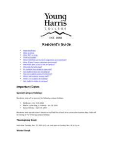    Resident’s	
  Guide	
   • • •