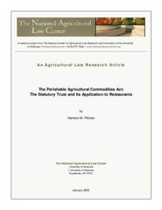 Research Publications, National Agricultural Law Center