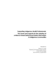 Microsoft Word[removed]SF2 Paper Supporting Indig Health Prof Turner.doc