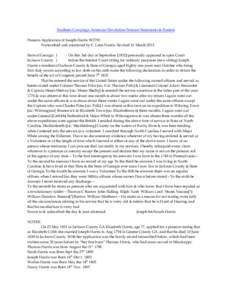 Southern Campaign American Revolution Pension Statements & Rosters Pension Application of Joseph Harris W2793 Transcribed and annotated by C. Leon Harris. Revised 16 March[removed]State of Georgia } On this 3rd day of Sept