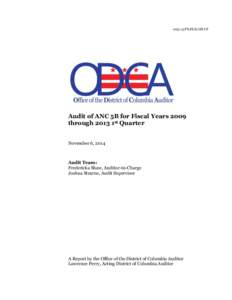 005:15:FS:JS:fs:LH:LP  Audit of ANC 5B for Fiscal Years 2009 through 2013 1st Quarter November 6, 2014