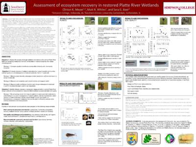 Assessment of ecosystem recovery in restored Platte River Wetlands Clinton K. 1Simpson Abstract. Central Platte River valley wetlands provide many ecosystem services, several of which have been lost through land conversi