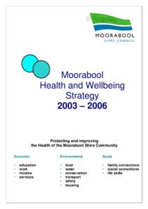 Moorabool Health and Wellbeing Strategy 2003 – 2006  Protecting and improving