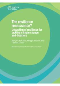 The resilience renaissance? Unpacking of resilience for tackling climate change and disasters
