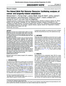 Bioinformatics Advance Access published September 18, 2014  BIOINFORMATICS DISCOVERY NOTE
