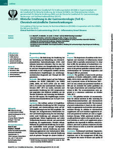 Leitlinie  S3-Leitlinie der Deutschen Gesellschaft für Ernährungsmedizin (DGEM) in Zusammenarbeit mit der Gesellschaft für klinische Ernährung der Schweiz (GESKES), der Österreichischen Arbeitsgemeinschaft für klin