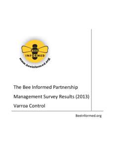 The Bee Informed Partnership Management Survey Results[removed]Varroa Control BeeInformed.org  This information is for educational purposes only.