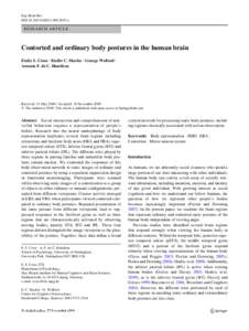 Exp Brain Res DOIs00221x R ES EA R C H A R TI CLE  Contorted and ordinary body postures in the human brain