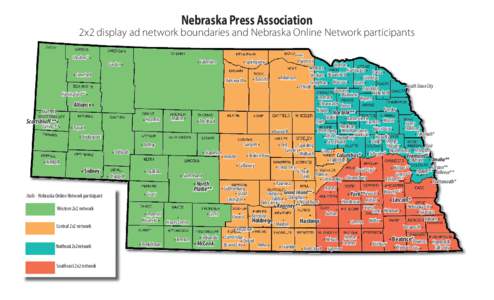 Nebraska Press Association  2x2 display ad network boundaries and Nebraska Online Network participants • Butte  Chadron* •