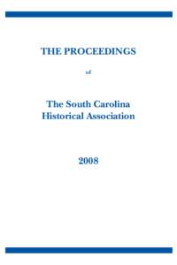 THE PROCEEDINGS of The South Carolina Historical Association