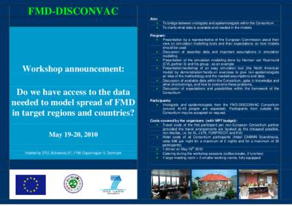 FMD-DISCONVAC Aim: • •  Workshop announcement: