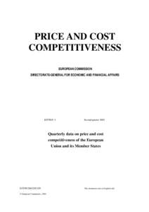 PRICE AND COST COMPETITIVENESS EUROPEAN COMMISSION DIRECTORATE-GENERAL FOR ECONOMIC AND FINANCIAL AFFAIRS  ECFIN/C-1