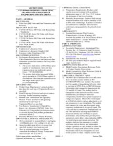 SECTION[removed]VT/VR1500WDM SERIES – FIBER OPTIC TRANSMITTER AND RECEIVER ENGINEERING SPECIFICATIONS[removed]PROJECT/SITE CONDITIONS