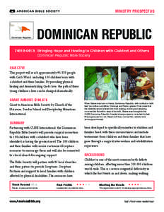 MINISTRY PROSPECTUS  Dominican Republic DOMINICAN REPUBLIC
