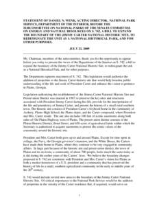 STATEMENT OF _____, _____, NATIONAL PARK SERVICE, DEPARTMENT OF THE INTERIOR, BEFORE THE SUBCOMMITTEE ON NATIONAL PARKS OF THE SENATE COMMITTEE ON ENERGY AND NATURAL RESOURCES, CONCERNING S