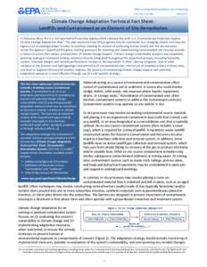Climate Change Adaptation Technical Fact Sheet: Landfills and Containment as an Element of Site Remediation
