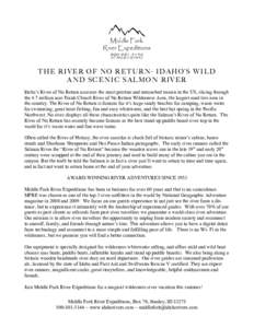 Geography of the United States / Fish / Idaho / Salmon-Challis National Forest / Salmon River / Sawtooth National Forest / Wild and Scenic Rivers of the United States / Salmon / Rafting / Kayak