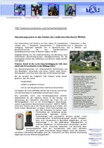 TAS Telekommunikation und Sicherheitstechnik  Alarmierungssystem in den Schulen des Landkreises Bernkastel-Wittlich