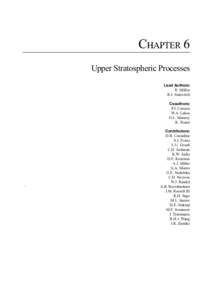 CHAPTER6 Upper Stratospheric Processes Lead Authors: R. Muller R.I. Salawitch