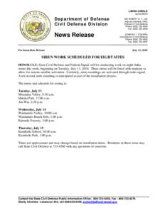 Microsoft Word - News Release Sirens[removed]docx