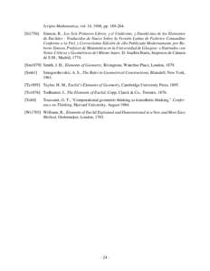 Scripta Mathematica, vol. 14, 1948, ppSi1756] Simson, R., Los Seis Primeros Libros, y el Undécimo, y Duodécimo de los Elementos de Euclides - Traducidos de Nuevo Sobre la Versión Latina de Federico Comandi