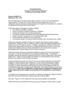 American Association of State Colleges and Universities / Association of Public and Land-Grant Universities / University of North Carolina / University of North Carolina Wilmington / Clinical psychology / Academia / Psychologist / Health / Student affairs / Applied psychology / Mental health professionals / Psychology