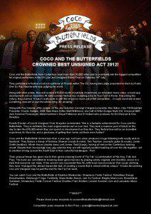 PRESS RELEASE  COCO AND THE BUTTERFIELDS