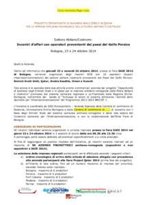 Carta intestata/logo cciaa  PROGETTO OPPORTUNITÀ DI BUSINESS NEGLI EAU E IN QATAR PER LE IMPRESE EMILIANO-ROMAGNOLE DELLA FILIERA ABITARE E COSTRUIRE  Settore Abitare/Costruire: