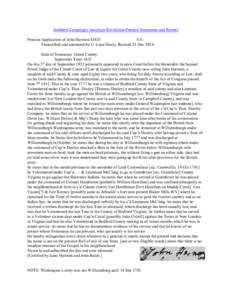 Southern Campaigns American Revolution Pension Statements and Rosters Pension Application of John Harmon S1825 VA Transcribed and annotated by C. Leon Harris. Revised 23 Dec[removed]State of Tennessee Green County Septembe