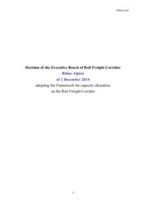 Decision of the Executive Board of Rail Freight Corridor Rhine Alpine of 2 December 2014 adopting the Framework for capacity allocation