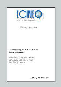 Working Paper Series  Generalizing the S-Gini family